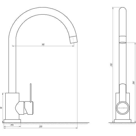 Смеситель для кухни Globus Lux WIEN SUS2-203S (000017532) Киев