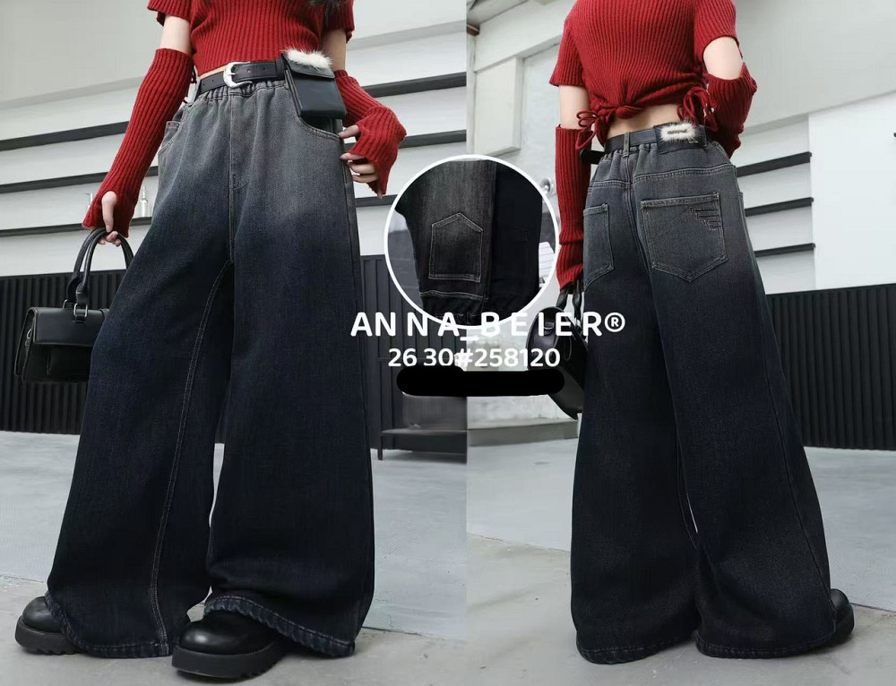 Джинсы Baggy для девочки подростка теплые на флисе темно-синие на 8,9,10 лет Николаев - изображение 1