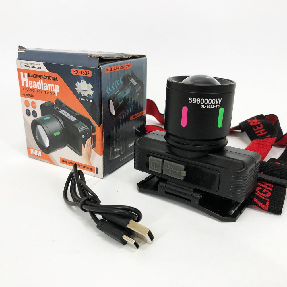 Фонарь аккумуляторный для рыбалки KX-1832-TG, Налобный фонарь для рыбалки, Мощный фонарь EU-389 на голову Киев - изображение 9