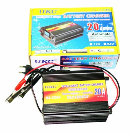 Зарядное устройство для аккумуляторов UKС MA-1220A 12 V 20 A (для свинцово-кислотных АКБ) + LCD импульсный Черный Киев