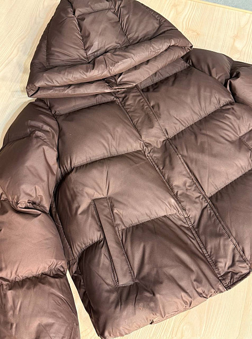 Куртка женская Lady Yep 10005 дутая пуффер с капюшоном коричневая, коричневый, 44 Киев - изображение 2