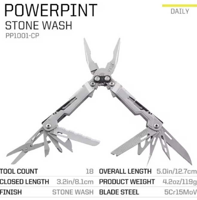 Мультитул SOG POWERPINT 18-в-1 плоскогубці для кемпінгу EDC і ремонту. Харків - фото 1
