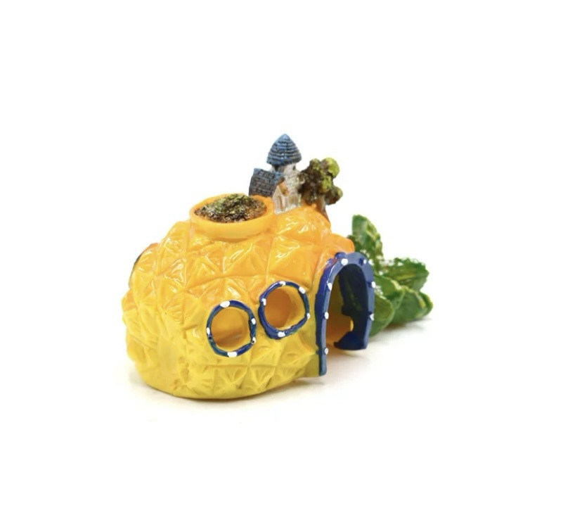 Декор для акваріума Будинок Ананас 12 на 9 на 6,5 см жовтий Київ - фото 5