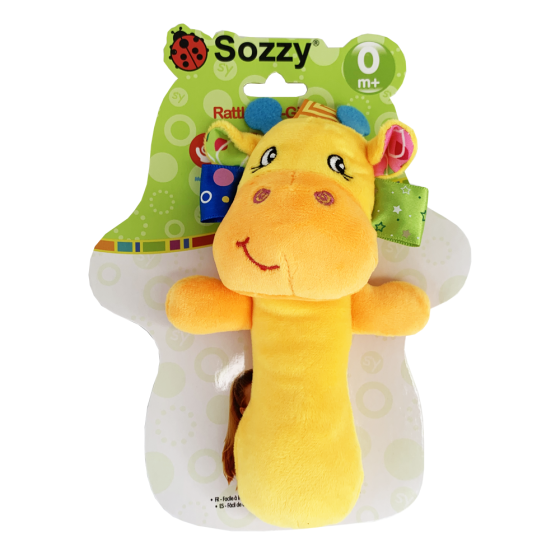 Игрушка - пищалка, мягкая погремушка для малышей Sozzy 1205 Жираф Кривой Рог
