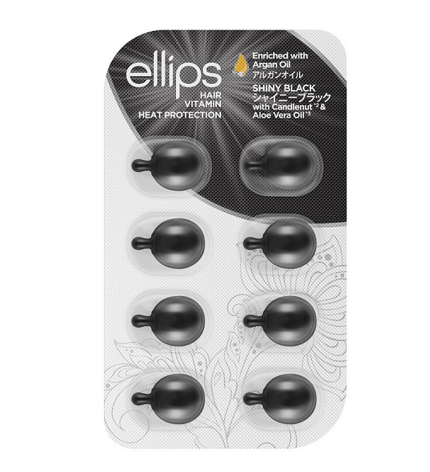 Витамины-масло для волос Ночное сияние с ореховым маслом кукуи и маслом алоэ вера Ellips 8 шт Киев - изображение 1