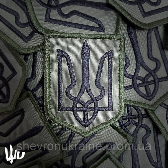 Шеврон Герб Украины (Форма щит. На липучке) Размер 8x6см Киев - изображение 1