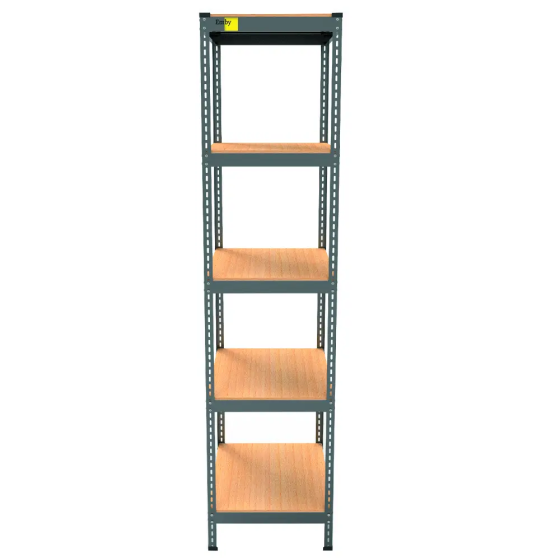 Металевий стелаж Emby Light Series (розмір 1800х450x450мм) 5 полиць ДСП до 100кг Чорний Вінниця
