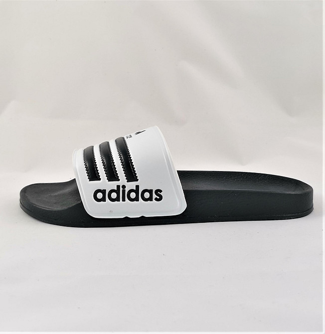 Мужские Белые Шлёпанцы Adidas Черные Сланцы Тапочки Адидас (размеры: 41,42,43,45) Днепр - изображение 4