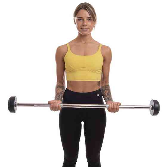 Штанга фіксована пряма гумова Zelart 2685-5 довжина 95 см 5 кг Київ