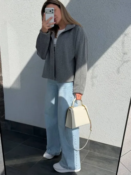 Женская оверсайз кашемировая тёплая весенняя бомбер-куртка (42-52) Одесса - изображение 9