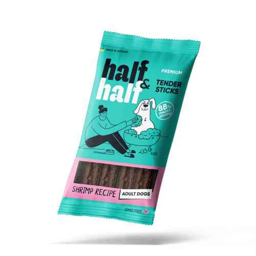 Ласощі Half&Half м’ясні палички для собак, з креветкою 100 г Київ