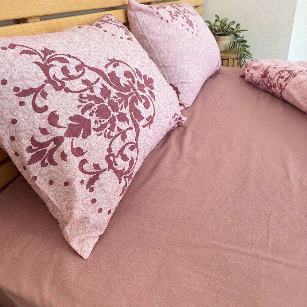Постельное белье бязь Евро Орнамент 100% хлопок YouStar (Пудровый) Сумы - изображение 4