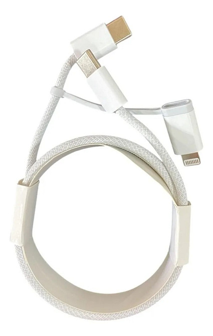 Зарядний кабель USB 2в1 Type-C to Type-C and Lighting 60W Вінниця - фото 4