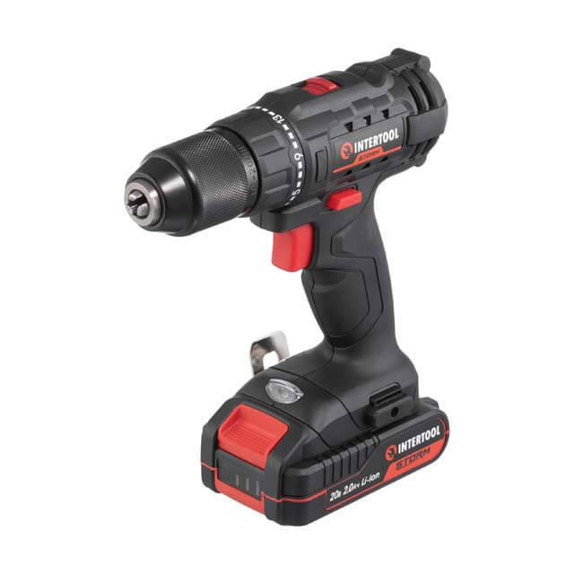 Дриль-шурупокрут акумуляторний INTERTOOL WT-0350, 20 В, 35 Nm, 1500 об/хв, 2-13 мм, Li-ion, 2,0 Ач, ЗП 2 A - з кейсом та акб Львів - фото 5