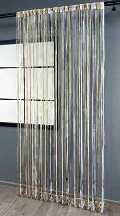 Шторы-нити с люрексом Бежевый с белым 300х300см 1 шт (61-105) Киев