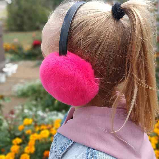 Меховые наушники детские из Rex Малиновый Харьков