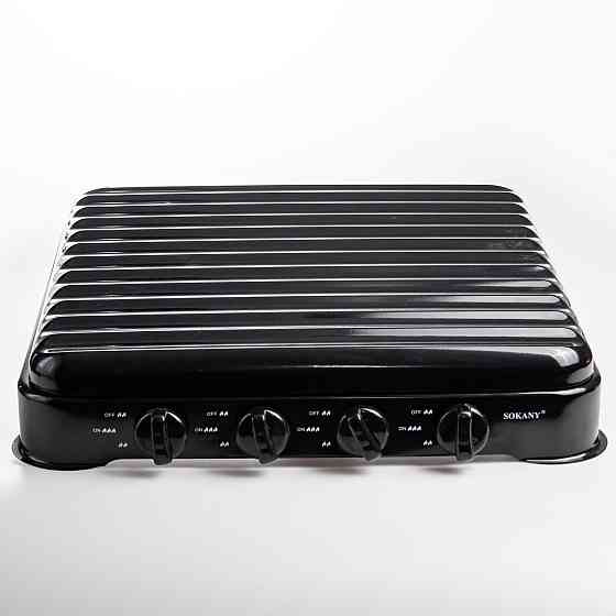 Газова плита настільна Sokany чорна 4 конфорки кемпінгова SK-6004-Black Коломия