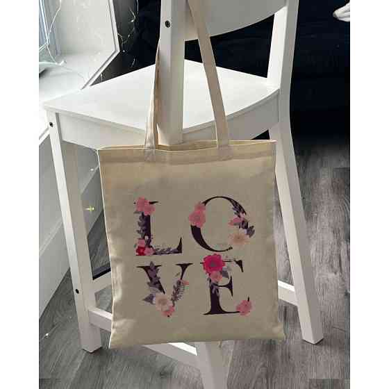 Екошопер Bookopt ВК4072 LOVE (квіти), бежевий Луцк