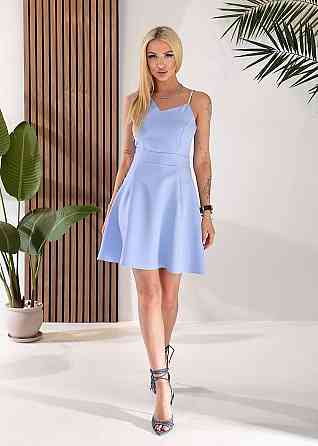 Женское коктейльное мини платье из плотной костюмки Голубой, 46 Одесса