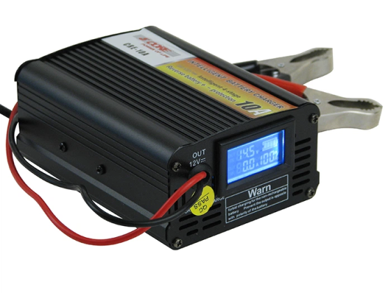 Автомобильное импульсное зарядное устройство для АКБ 12V/10A UKC MA-1210A (для свинцово-кислотных АКБ) + LCD Черный Киев