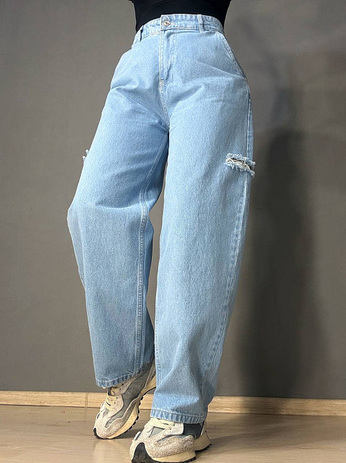 Джинсы женские XRay 241-7374 skater jeans бананы рваные голубые, голубой, 40, 40, 82 см, 112 см Киев - изображение 11