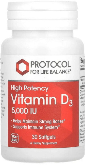 Витамин Д3 Protocol for Life Balance Vitamin D3 5000 МЕ 30 капс Киев - изображение 1