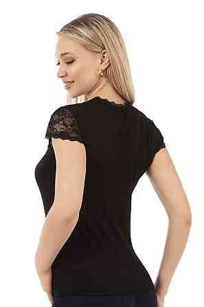 Футболка Ozkan з прозорим верхом, біл, чорн — Viscose 4XL Київ