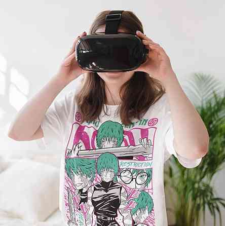 Футболка з аніме принтом Магічна битва оверсайз (S/M/L) Чорний AnimeJ1124 Дніпро