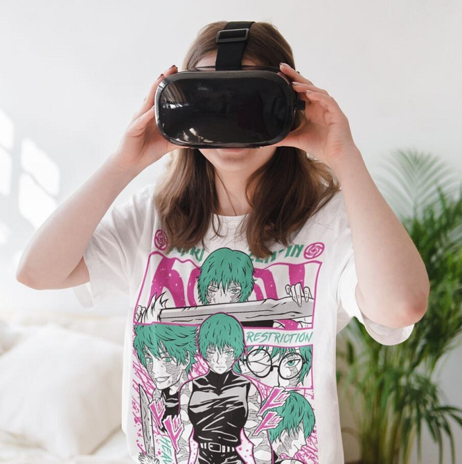 Футболка з аніме принтом Магічна битва оверсайз (S/M/L) Чорний AnimeJ1124 Дніпро - фото 4