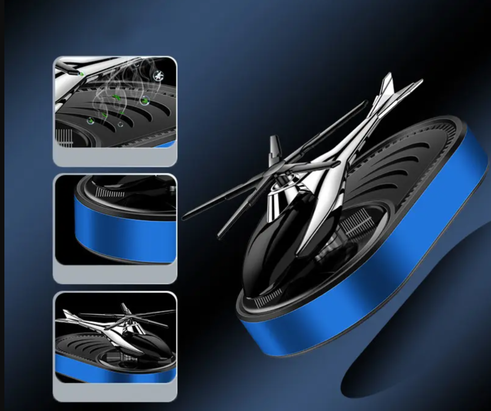 Ароматизатор у машину освіжувач повітря дифузор «Гелікоптер» на сонячній батареї, колір синій Кам'янець-Подільський - фото 3