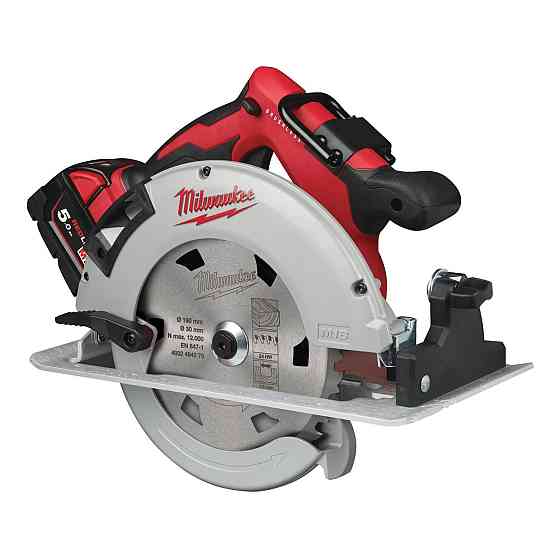 Пила дискова ручна аккумуляторна MILWAUKEE, M18 BLCS66-502X, діаметр 165мм (зарядний пристрій M12-18 FC, 2 акумулятори M18 B5 5А Одеса