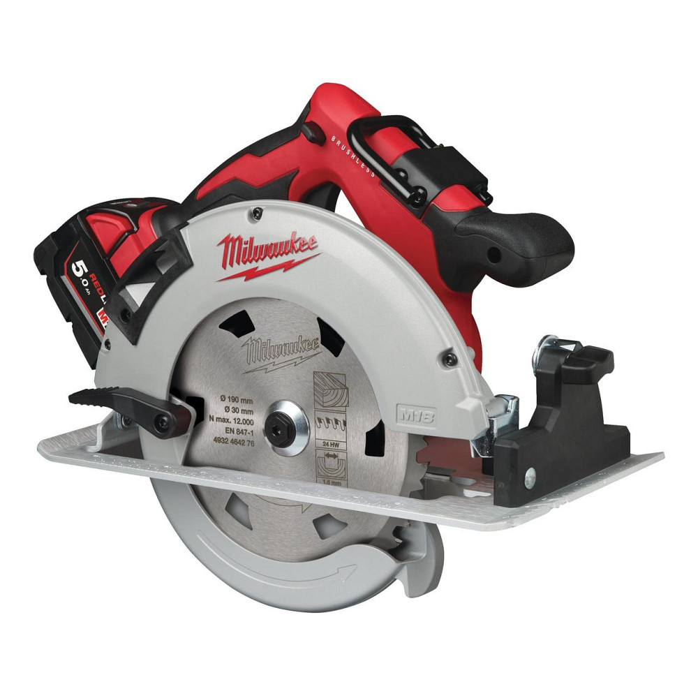 Пила дискова ручна аккумуляторна MILWAUKEE, M18 BLCS66-502X, діаметр 165мм (зарядний пристрій M12-18 FC, 2 акумулятори M18 B5 5А Одеса - фото 3