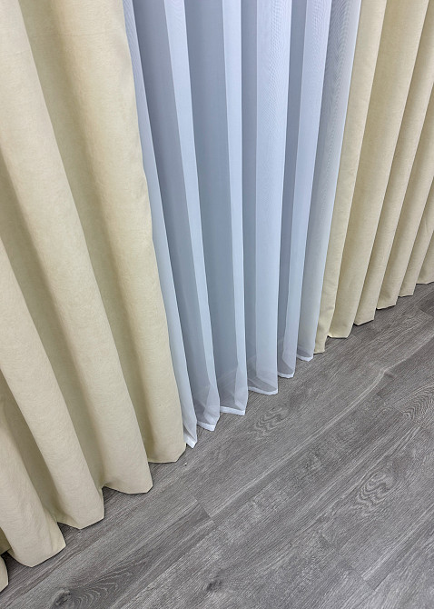 Шторна тканина мікровелюр SPARTA висота 3м колір кремовий 844ш Київ - фото 13