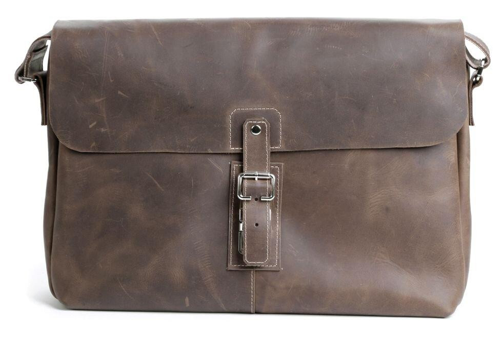 Сумка SHVIGEL 00980 из натуральной винтажной кожи Коричневая Киев - изображение 8