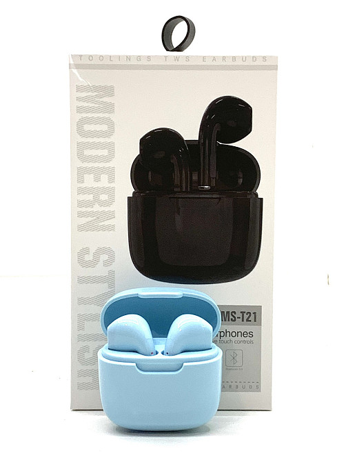 Навушники бездротові версія bluetooth 5.0 розмір кейсу 4,5*2*4 см Блакитний (C 55269) Чернигов - изображение 1