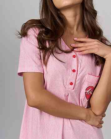 Женский халат и сорочка для кормления - в полоску Nicoletta 7382 XL Киев