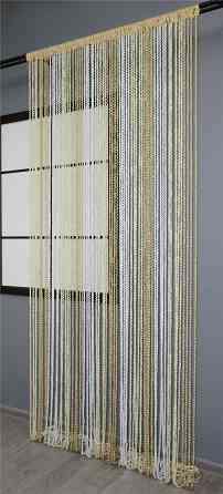 Штори-нитки спіраль з люрексом Молочний з бежево-білим 300х300см 1 шт (61-060) Київ