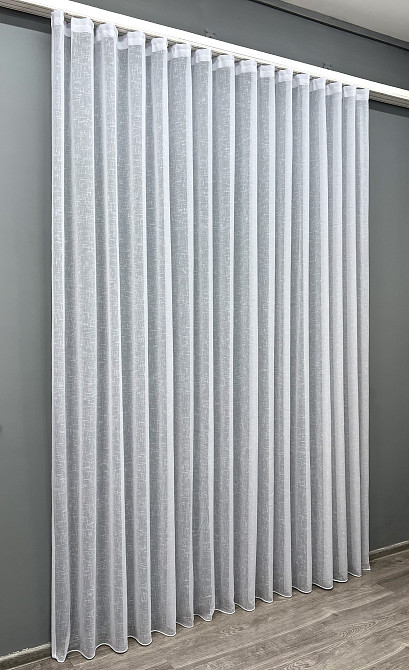 Тюль VR-Textil 1981т Лен однотонный Белый 400х270 см (42-1040) Киев - изображение 3