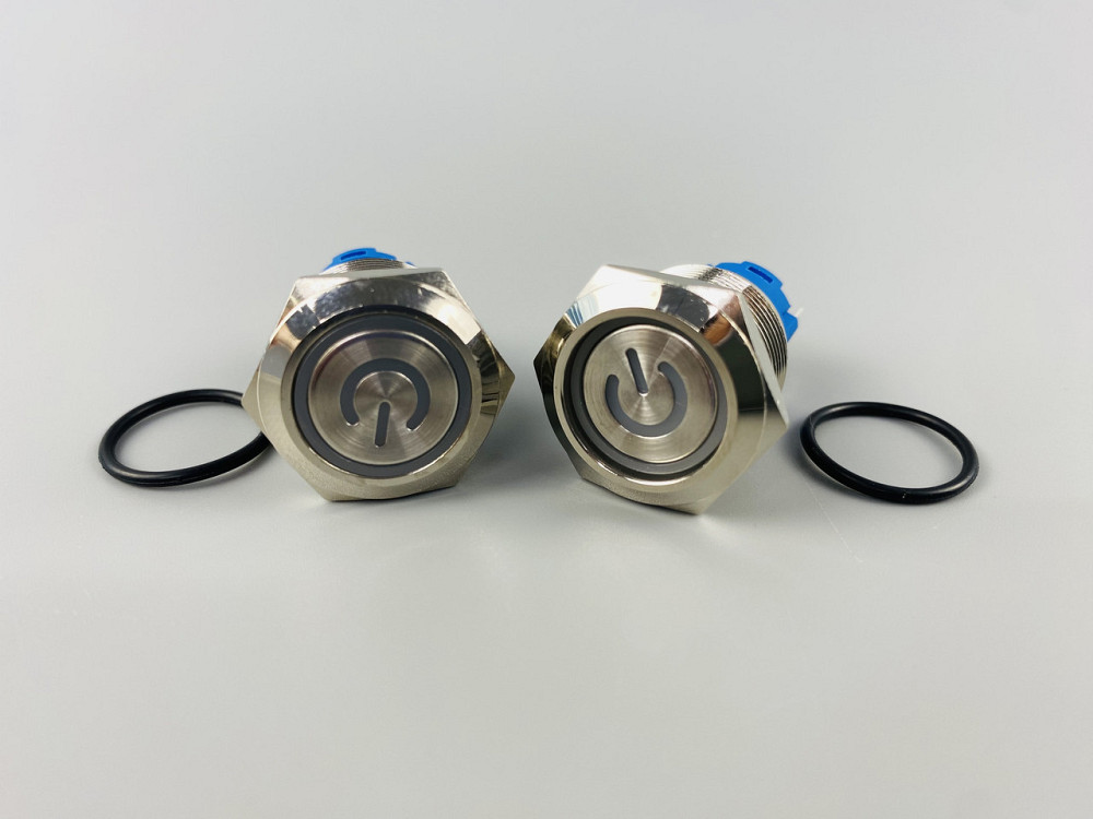 Кнопка OFF-ON (з фіксацією), із синьою led-підсвіткою 12-24 V, 19 мм — діаметр, 5 ніжок Мукачево - фото 2