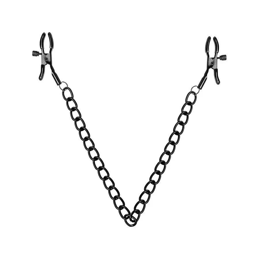 Затискачі для сосків Bedroom Fantasies Nipple Clamps with Chain - Black Львов - изображение 1