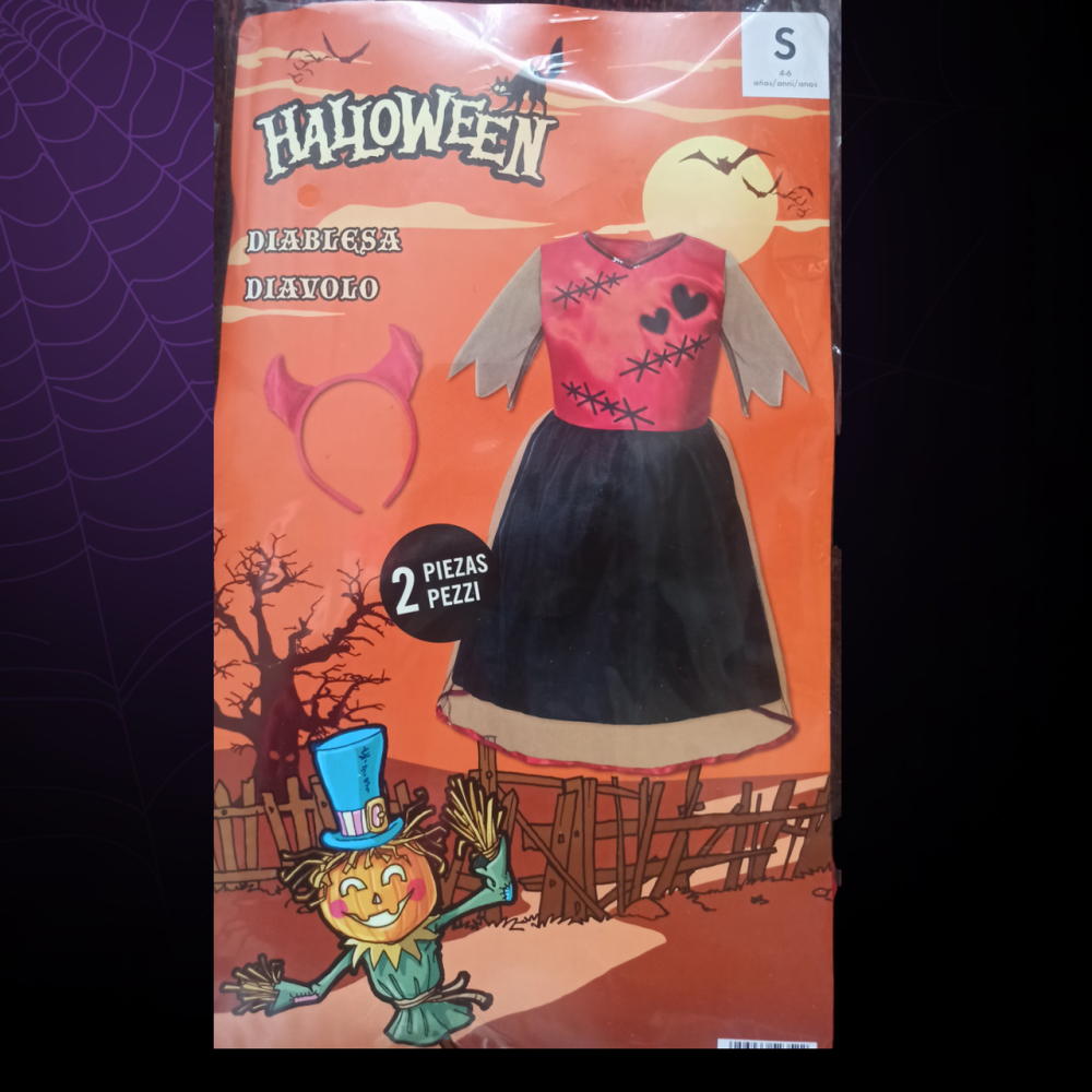 Детское платье с обручем Дьявол на Хеллоуин размер S 4-6 , М 7-10 лет красное с черным Киев - изображение 5