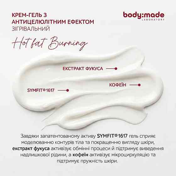 Крем-гель с антицеллюлитным эффектом согревающий BodyMade 200 мл Киев