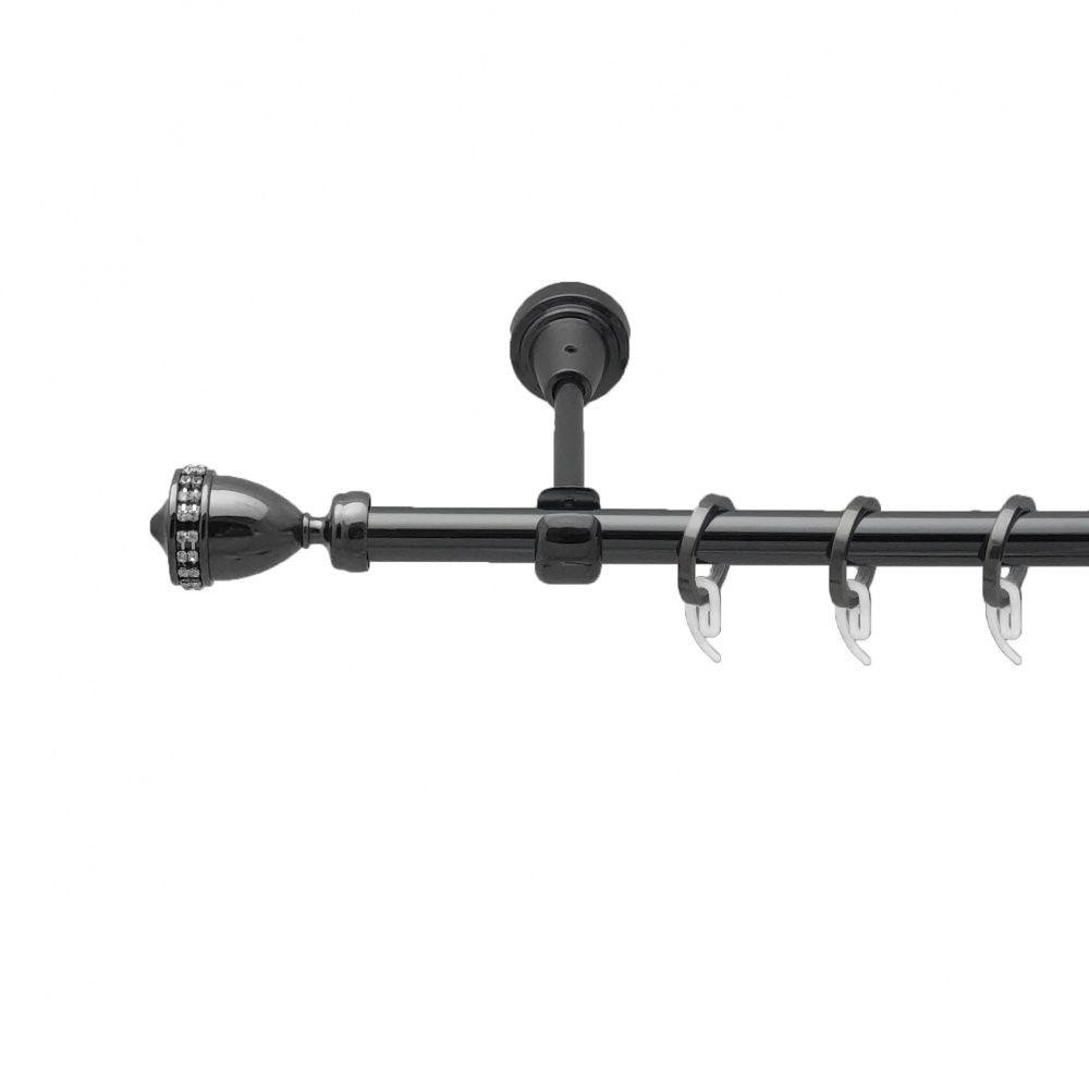 Карниз Orvit Етернія металевий однорядний відкритий гладка труба кільце фасонне металеве  Онікс 16 мм 240 см (4713172) Львів - фото 1