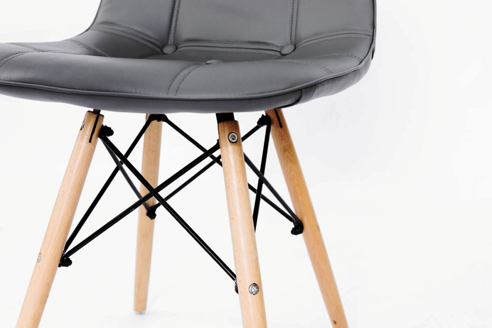 Стілець ДЖАСТІН, шкірзам сірий Київ - фото 6