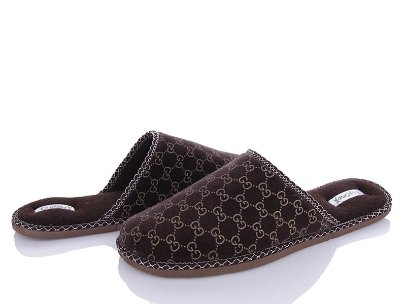 Тапочки чоловічі закриті коричневі GG кімнатні капці для дому 50 Одесса - изображение 3