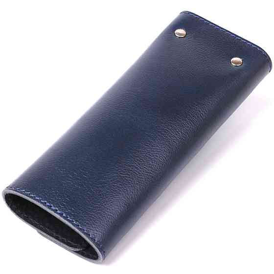 Практичная кожаная ключница Синий (SHVIGEL) Киев