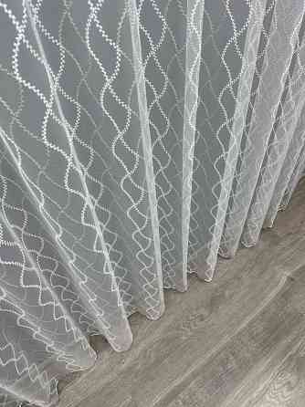 Тюль VR-Textil 1838т Фатин с вышивкой и люрексом Белый с серебристым 300х270 см (40-193) Киев