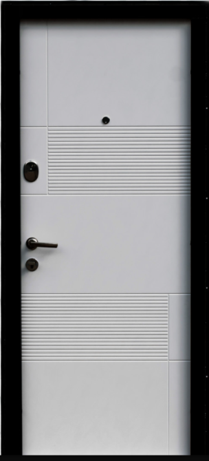 Дверь входная Наши Двери РУБЕЖ Эскада 1 Венге горизонт темный / Оксид белый 960х2050 мм Киев - изображение 2