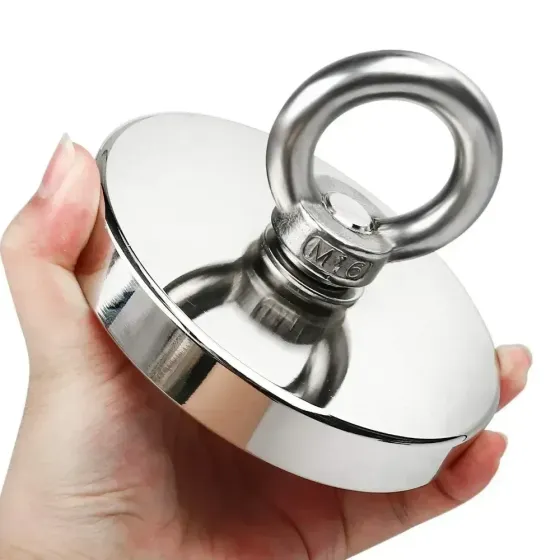 Неодимовий магніт 90мм - 350кг у корпусі із зовнішнім кільцем / Пошуковий магніт / Магніт SBR Київ