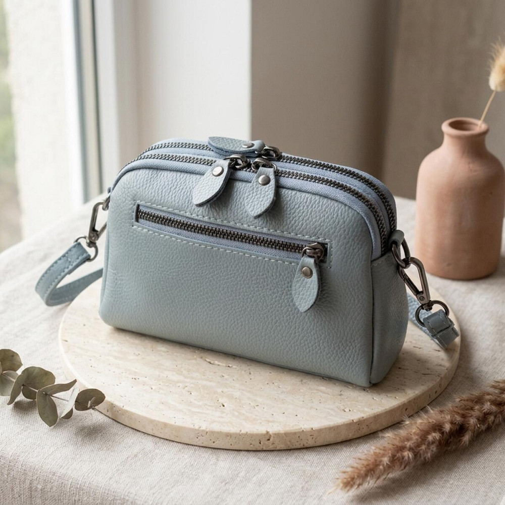 Элегантная женская сумка прошита ромбами на лицевой стороне из натуральной кожи Vintage 22808 Синий Киев - изображение 14